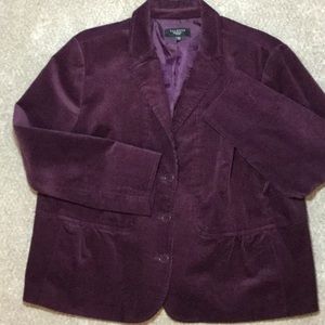 Talbots Plum babywale corduroy jacket